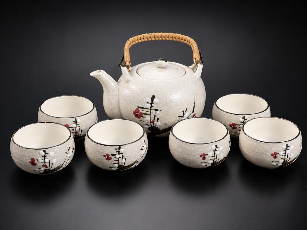 MCM MINT Daito Japanese Crackle Glazed Stoneware Tea Set